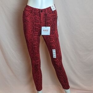 Celebrity Pink The Spice Red Tango Snakeskin Skinny Jeans